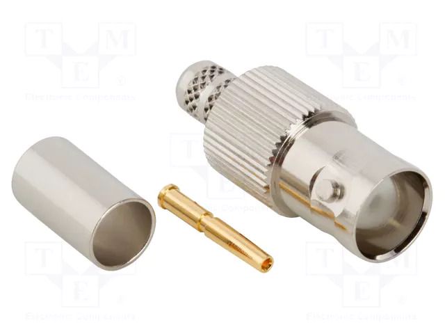 Connector: BNC; plug; female; straight; 75Ω; crimped; for cable AMPHENOL RF 112147