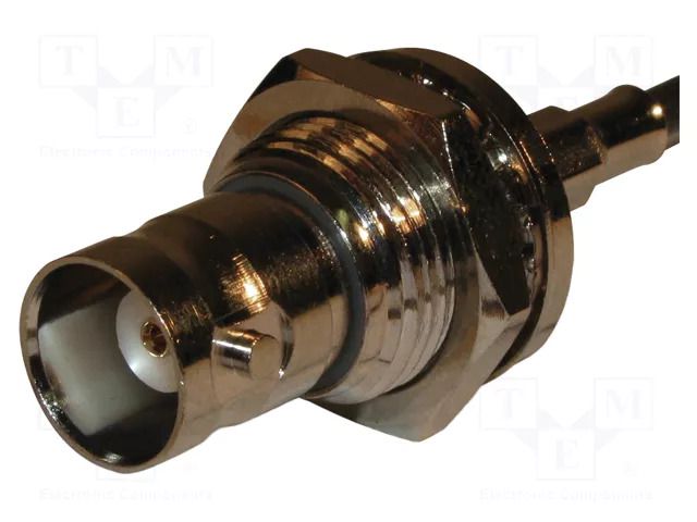 Connector: BNC; socket; female; straight; 50Ω; crimped; PTFE; brass AMPHENOL RF 112252