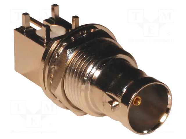 Connector: BNC; socket; female; angled 90°; 75Ω; THT; PTFE; brass AMPHENOL RF 112659-75-12