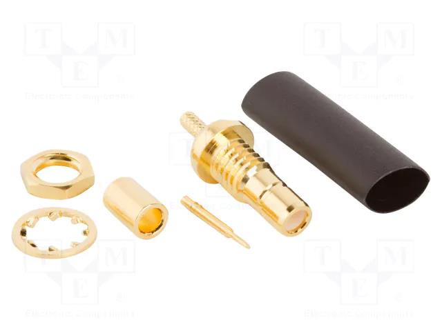 Connector: SMB; socket; male; straight; 50Ω; soldering,crimped AMPHENOL RF 142231
