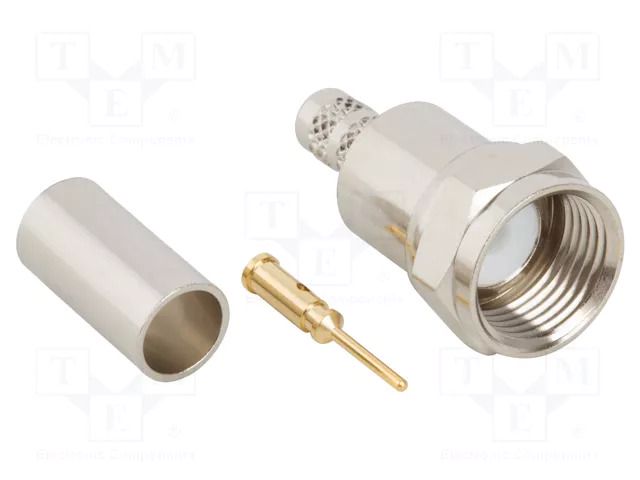 Connector: F; plug; male; crimped; for cable; straight; gold-plated AMPHENOL RF 222197