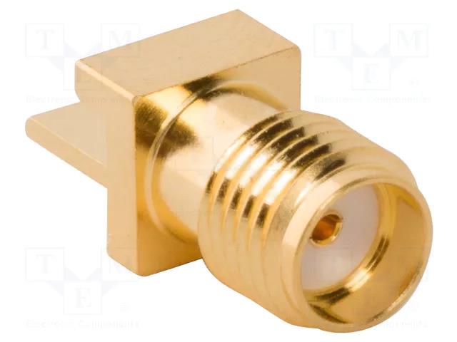 Connector: SMA; plug; female; straight; 50Ω; SMT; for cable; PTFE AMPHENOL RF 901-10511-1