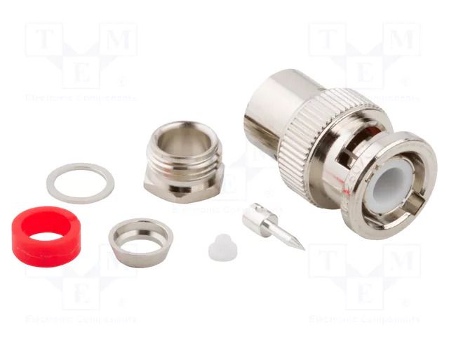 Connector: BNC; plug; male; straight; 50Ω; soldering,clamp; PTFE AMPHENOL RF 031-12