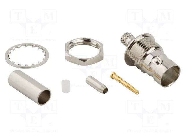 Connector: Mini BNC; socket; female; straight; 75Ω; PTFE; brass AMPHENOL RF 031-70332