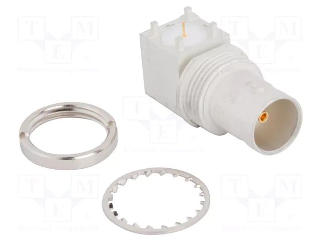 Connector: BNC; socket; female; angled 90°; 75Ω; THT; PTFE; brass AMPHENOL RF 031-70535S-12G