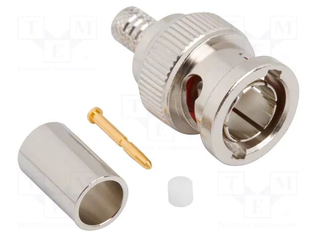 Connector: BNC; plug; male; straight; 75Ω; crimped; for cable; PTFE AMPHENOL RF 031-70554-12G