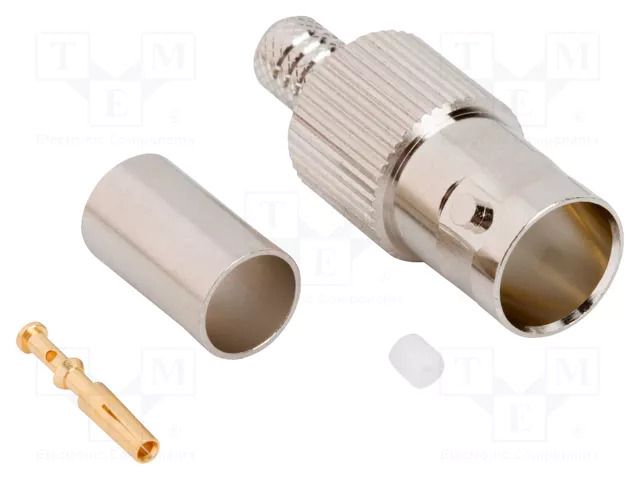 Connector: BNC; plug; female; straight; 75Ω; crimped; for cable AMPHENOL RF 031-70573-12G