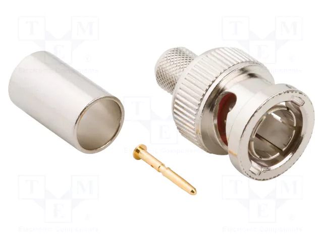 Connector: BNC; plug; male; straight; 75Ω; crimped; for cable; PTFE AMPHENOL RF 031-80109