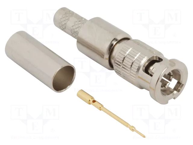 Connector: Micro BNC; plug; male; straight; 75Ω; HD-BNC; crimped AMPHENOL RF 034-1026-12G