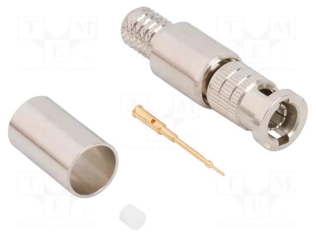Connector: Micro BNC; plug; male; straight; 75Ω; HD-BNC; crimped AMPHENOL RF 034-1137-12G