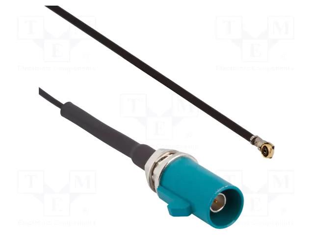 Cable; AMC4 female,Fakra male; angled,straight; 0.25m AMPHENOL RF 095-820-124-25Z