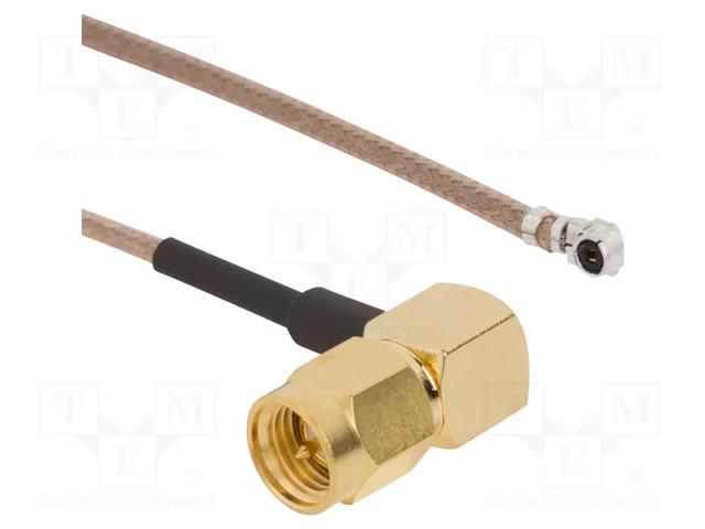 Cable; AMC female,SMA male; angled; 0.3m; 50Ω AMPHENOL RF 095-902-513-300