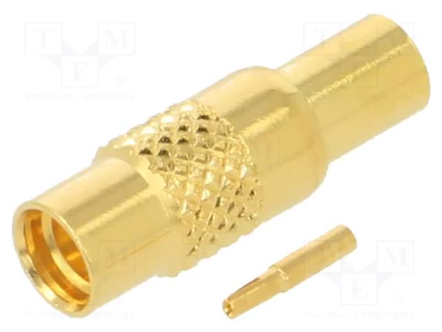 Connector: MMCX; plug; female; straight; 50Ω; soldering; for cable AMPHENOL RF 262123