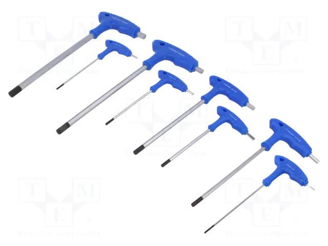 Wrench-set; hex key; 8pcs; Kind of handle: L KING TONY KT-22218MR