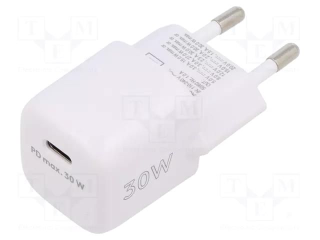 Power supply: switching; mains,plug-in; 5VDC,; 30W; 68x35x30mm Goobay ZSI-59716