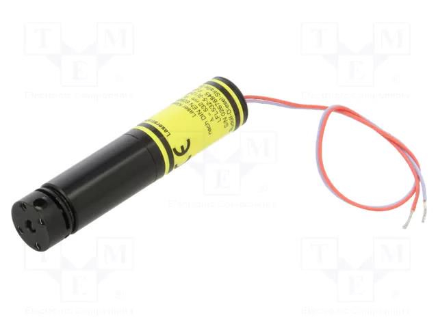 Module: laser; 5mW; green; line; 532nm; 2.7÷3.3VDC; 50÷350mA; 90° PICOTRONIC LFL532-5-3F1300