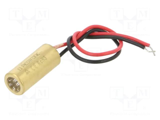 Module: laser; 5mW; red; line; 650nm; 3÷12VDC; 2÷5mA; 90° PICOTRONIC LFL650-5-12-9X20
