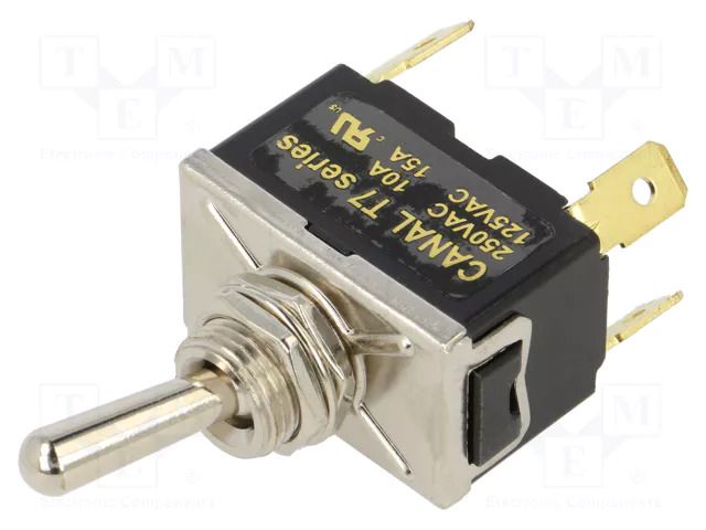 Switch: toggle; Pos: 2; DPST; OFF-ON; 10A/250VAC; Leads: connectors CANAL ELECTRONIC T7A21A3B2H5R