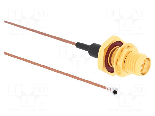 Cable; AMC female,RP-SMA male; angled,straight; 0.1m; 50Ω AMPHENOL RF 095-902-578-100