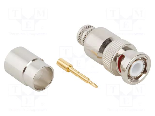 Connector: BNC; plug; male; straight; 50Ω; crimped; for cable; PTFE AMPHENOL RF 112627