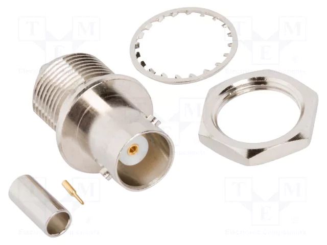 Connector: BNC; socket; female; straight; 50Ω; crimped; PTFE; brass AMPHENOL RF 112635
