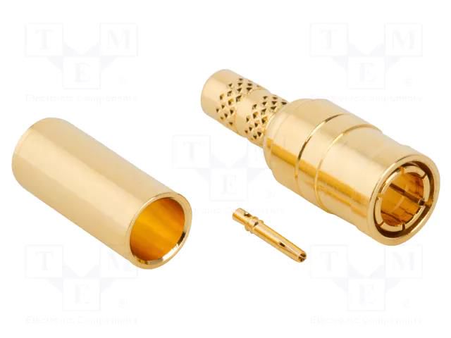 Connector: Mini SMB; plug; female; straight; 75Ω; for cable; PTFE AMPHENOL RF 142222-75