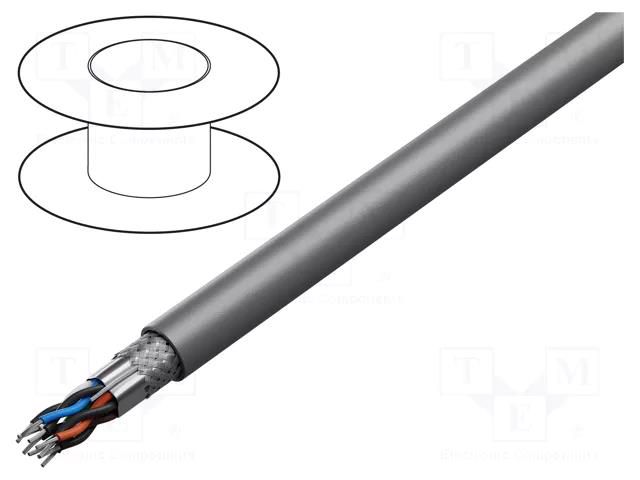 Wire; Xtra Guard® Flex; 5x2x26AWG; PVC; dark grey; 300V; 30.5m ALPHA WIRE 86505CY-SL005