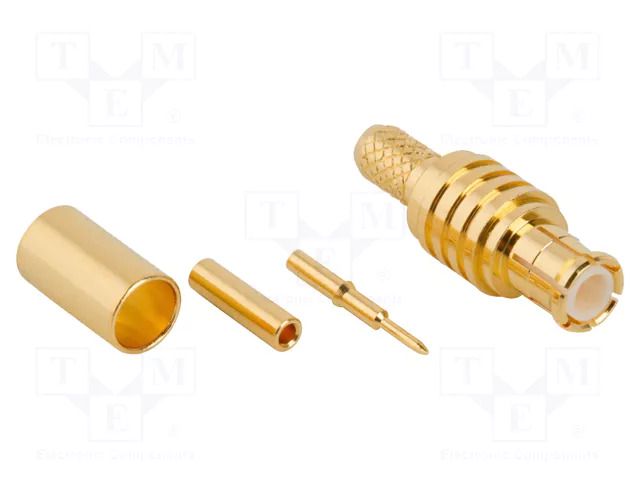 Connector: MCX; plug; male; straight; 50Ω; crimped; for cable; PTFE AMPHENOL RF 252127