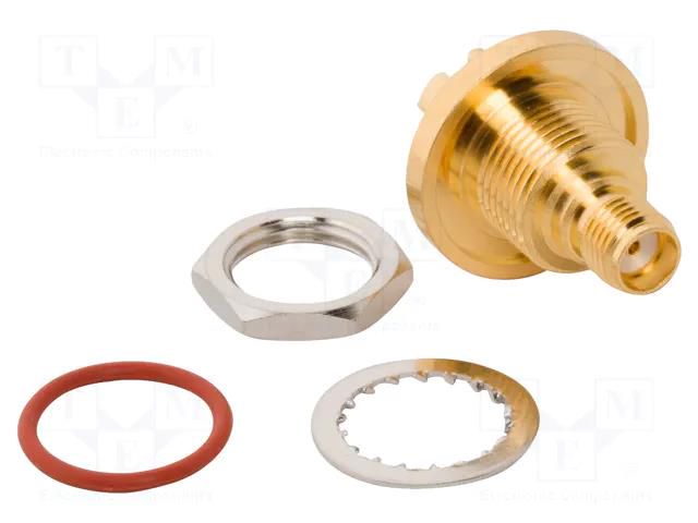 Connector: SMA; socket; female; straight; 50Ω; SMT; PTFE; brass; IP67 AMPHENOL RF 901-10387