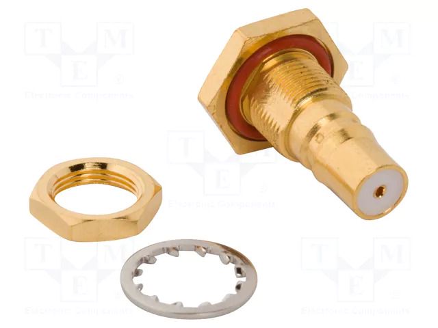 Connector: coaxial; socket; female; QMA; soldering; straight; brass AMPHENOL RF 930-122J-51S