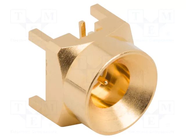 Connector: coaxial; socket; male; SMP; THT; on PCBs; straight; brass AMPHENOL RF SMP-MSCM-PCT-10