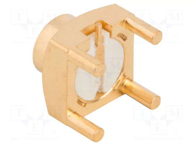 Connector: coaxial; socket; male; SMP; THT; on PCBs; straight; brass AMPHENOL RF SMP-MSSB-PCT-10