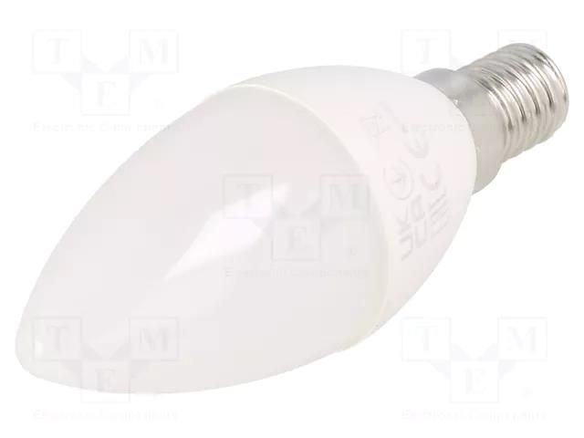 LED lamp; neutral white; E14; 230VAC; 5W; 180°; 4000K; 3pcs. GTV Poland GT-C37NW5W-3