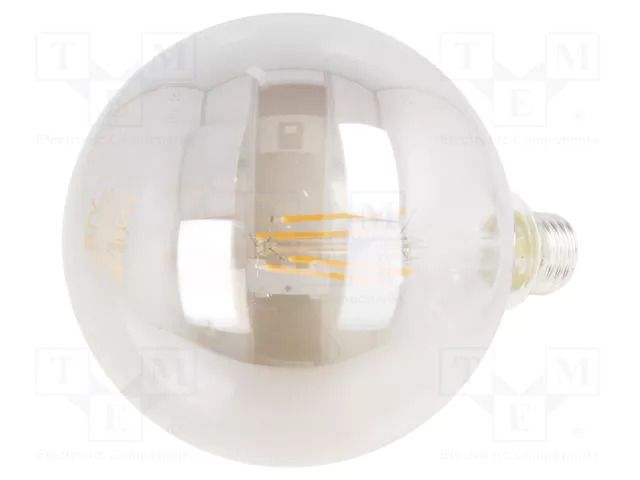 LED lamp; grey; E27; 230VAC; 450lm; 8W; 360°; 1800K GTV Poland LD-G125FP8-18