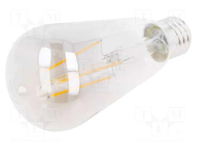LED lamp; grey; E27; 230VAC; 300lm; 6W; 360°; 1800K GTV Poland LD-ST64FP4-18