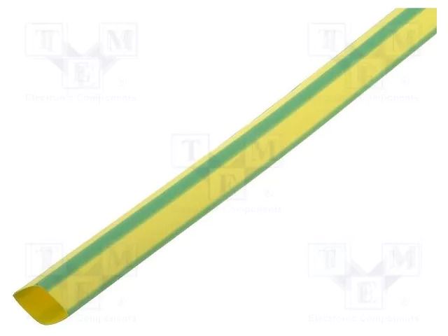 Heat shrink sleeve; glueless; 2: 1; 6.4mm; L: 1m; yellow-green CYG/KTG CB-HFT6.4/1M-YG