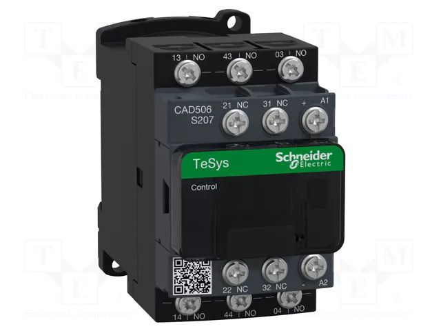 Contactor: 5-pole; NO x5; 24VDC; 10A; TeSys Deca S207; 690V SCHNEIDER ELECTRIC CAD506BDS207