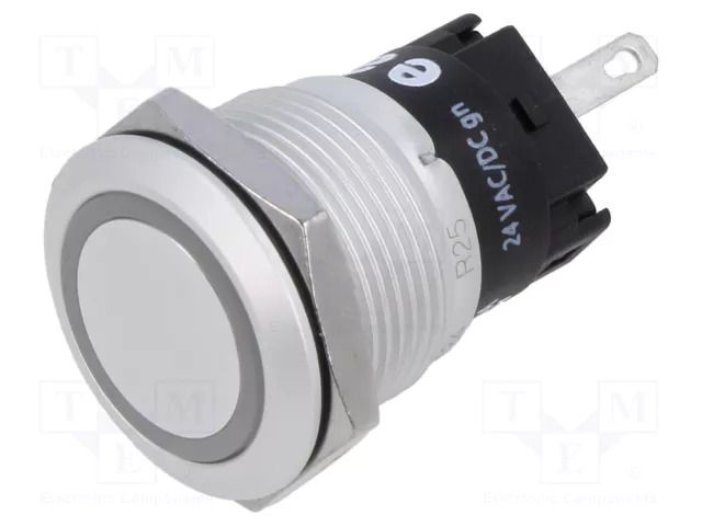 Indicator: LED; flat; green; 24VDC; 24VAC; Ø19mm; 82; connectors EAO 82-5551.0134