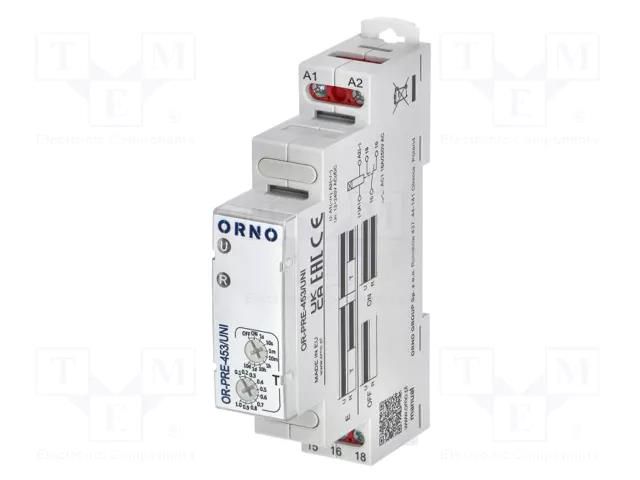 Timer; 1s÷10days; SPDT; 12÷240VAC; 12÷240VDC; -20÷50°C; IP20 ORNO OR-PRE-453/UNI