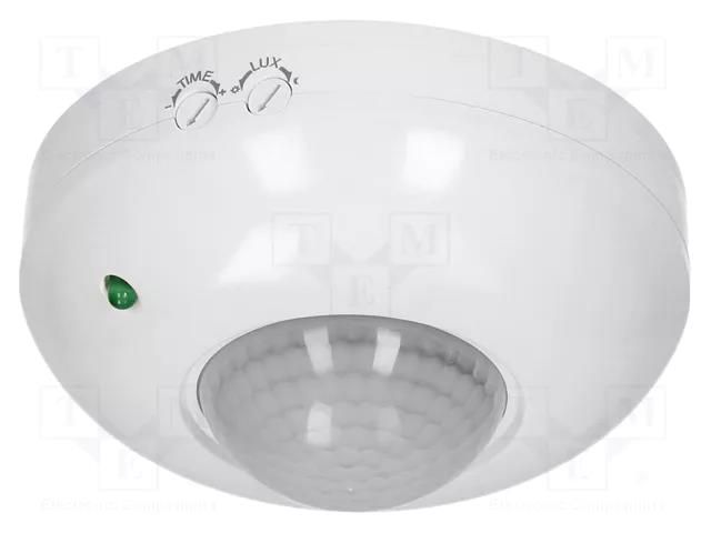 Motion sensor; wall mount; 230VAC; IP20; 6m; Range: 10s÷7min; 360° ORNO OR-CR-203/W