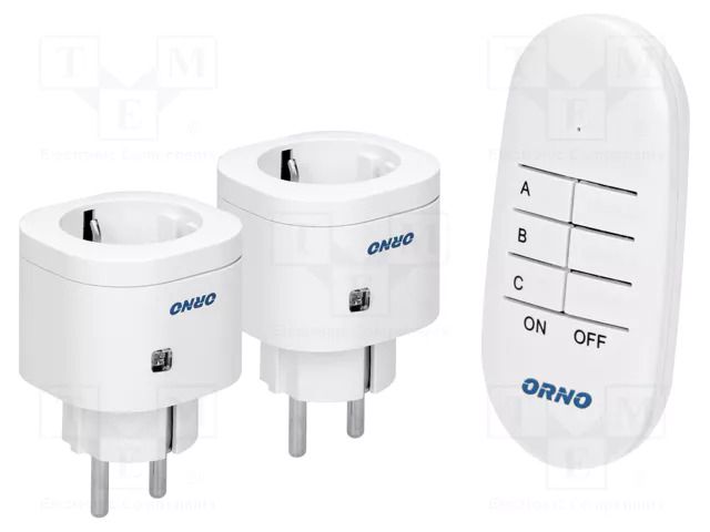 Power socket; plug-in; 230VAC; IP20; 30m; white; Schuko ORNO OR-GB-439-SCHUKO