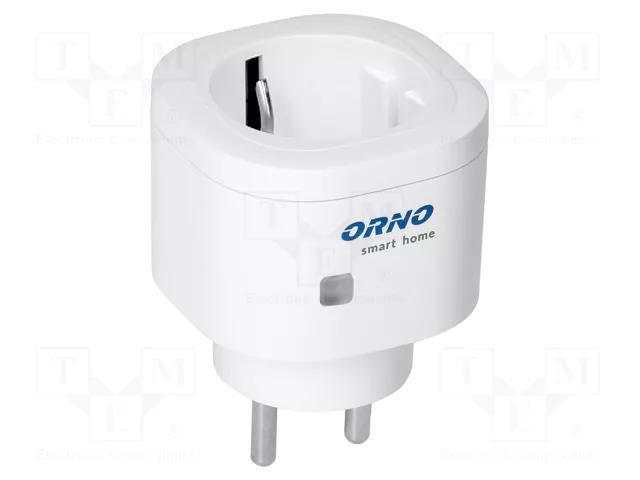 Power socket; plug-in; 230VAC; IP20; Control: wireless; white ORNO OR-SH-1731-SCHUKO