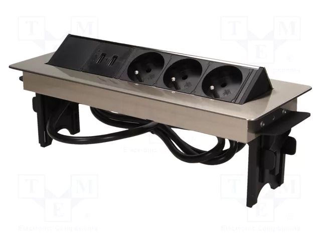 Plug socket strip: furniture; IP20; 3680W; Cutout: 114x315mm ORNO OR-AE-1364
