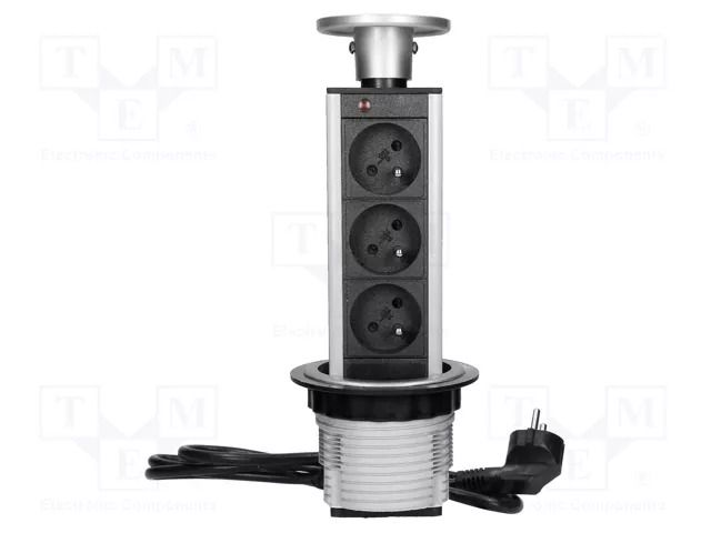 Plug socket strip: furniture; furniture socket; IP20; 3680W VIRONE VIR-FS-18