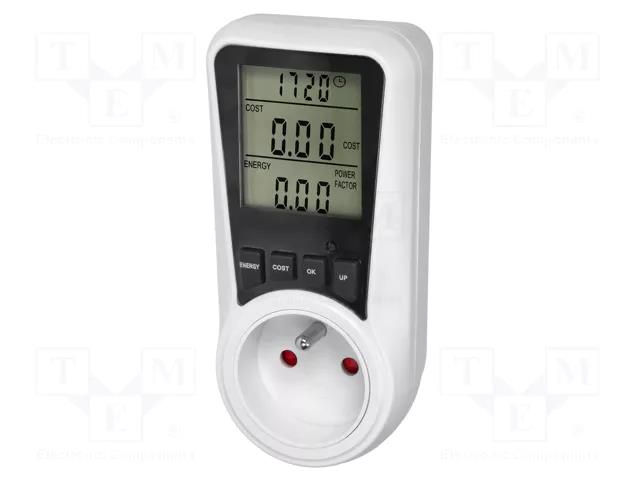 Controller; plug-in; IP20; 16A; 230VAC 50/60Hz; Display: LCD; white VIRONE VIR-EM-5