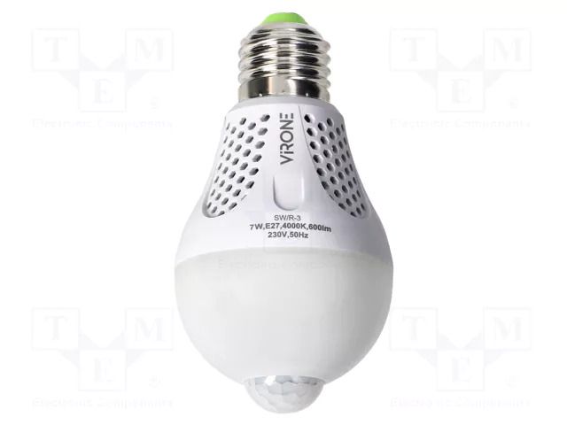 LED lamp; E27; 230VAC; 600lm; 7W; 360°; 4000K; CRImin: 80; 6m VIRONE VIR-SW/R-3