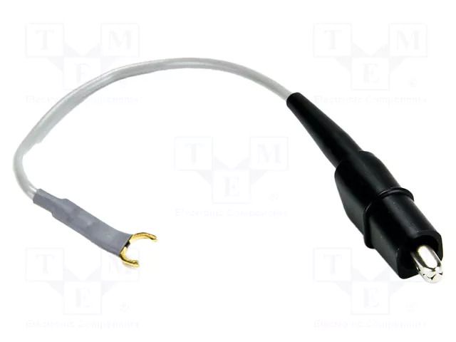 Ground/earth cable; 300V; fork terminal,crocodile clip; grey CAL TEST CT2710-12-8