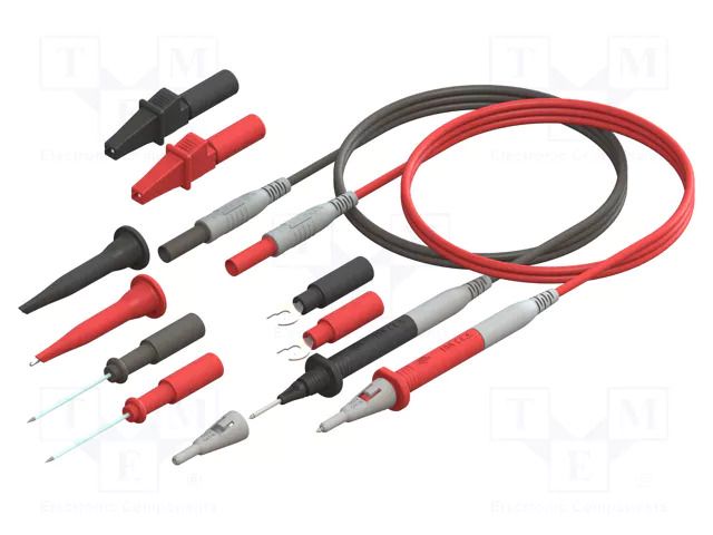 Set of measuring probes; 3A,5A,10A; black,red CAL TEST CT3983B-120