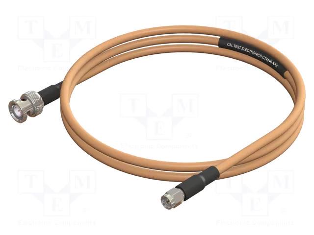 Test lead; BNC plug,SMA male; Len: 0.6m; brown-beige; Z: 50Ω CAL TEST CT4446-60