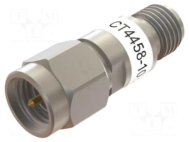 Attenuator; SMA socket,SMA plug; 50Ω; 10dB; 18GHz CAL TEST CT4458-10